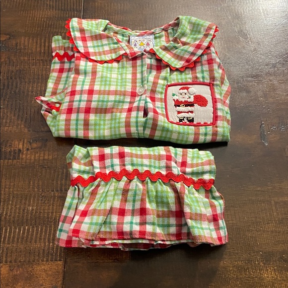 Three Sisters smocked Plaid Kids Pajamas with Ruffle Trim 24 months - Picture 8 of 10